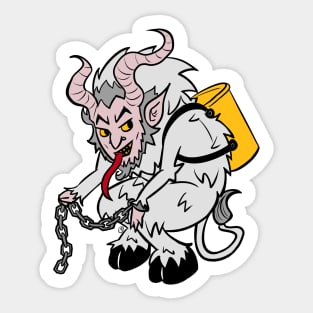 Krampus in Light Grey Sticker